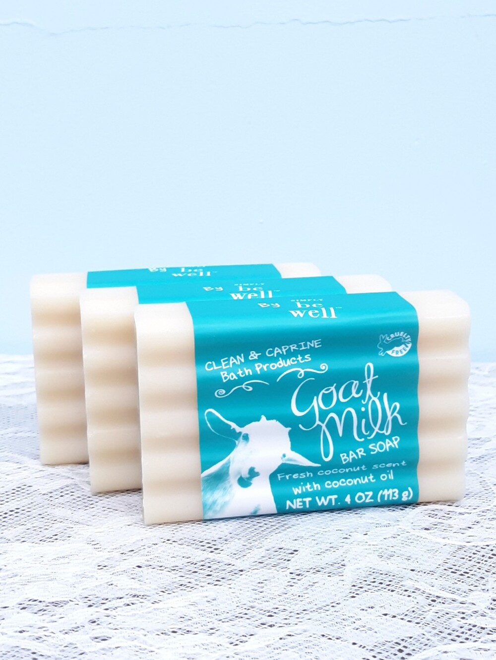 3 Fresh Coconut Goat Milk bar Soap Clean and Caprine Soaps Simply By Be Well